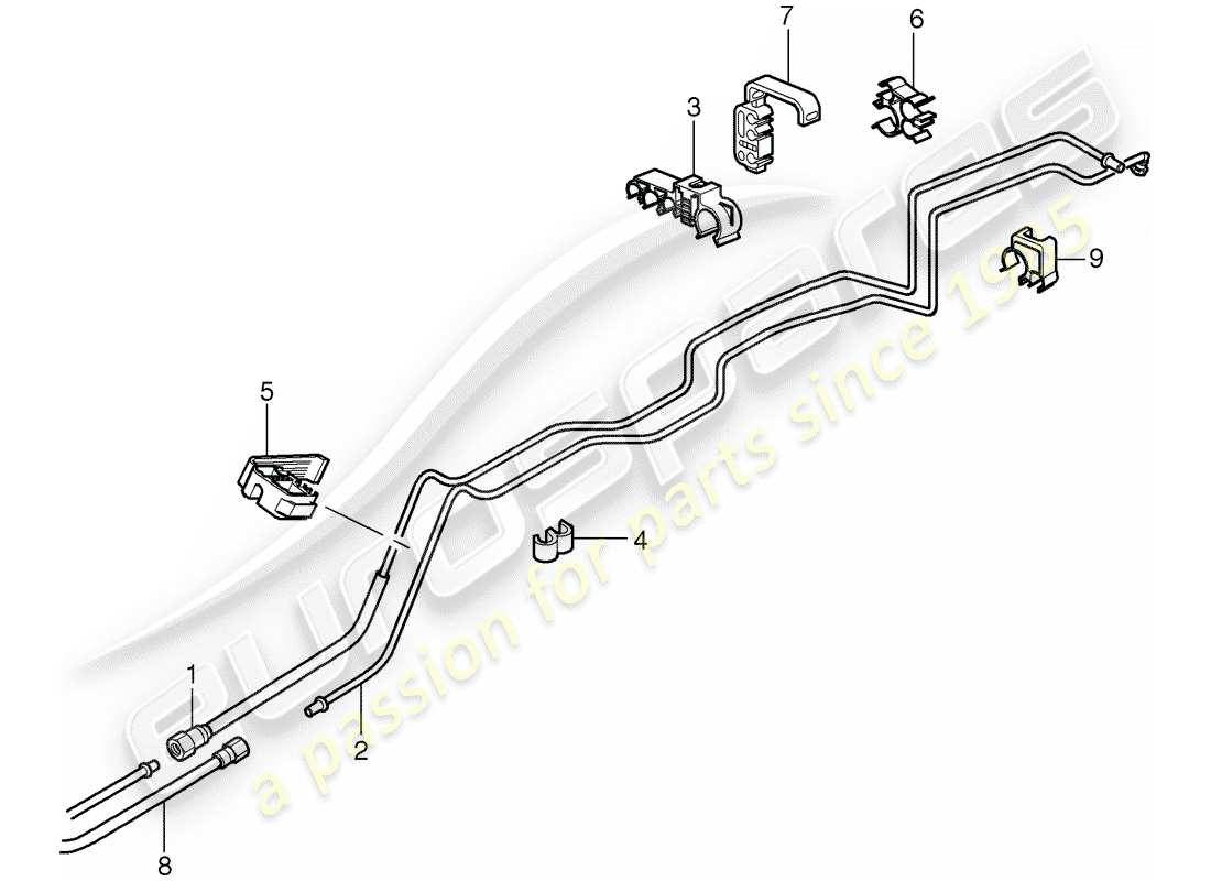 porsche 2007 (997-1 gt3) sistema di alimentazione carburante diagramma delle parti