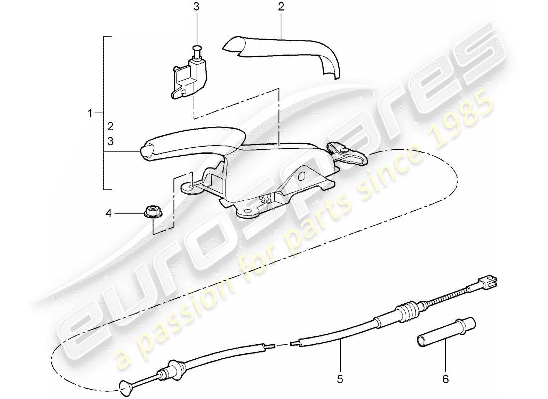 porsche 2007 (997-1) diagramma delle parti del freno a mano