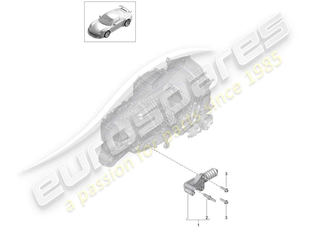 porsche 991r/gt3/rs (2020) schema delle parti cilindro secondario della frizione