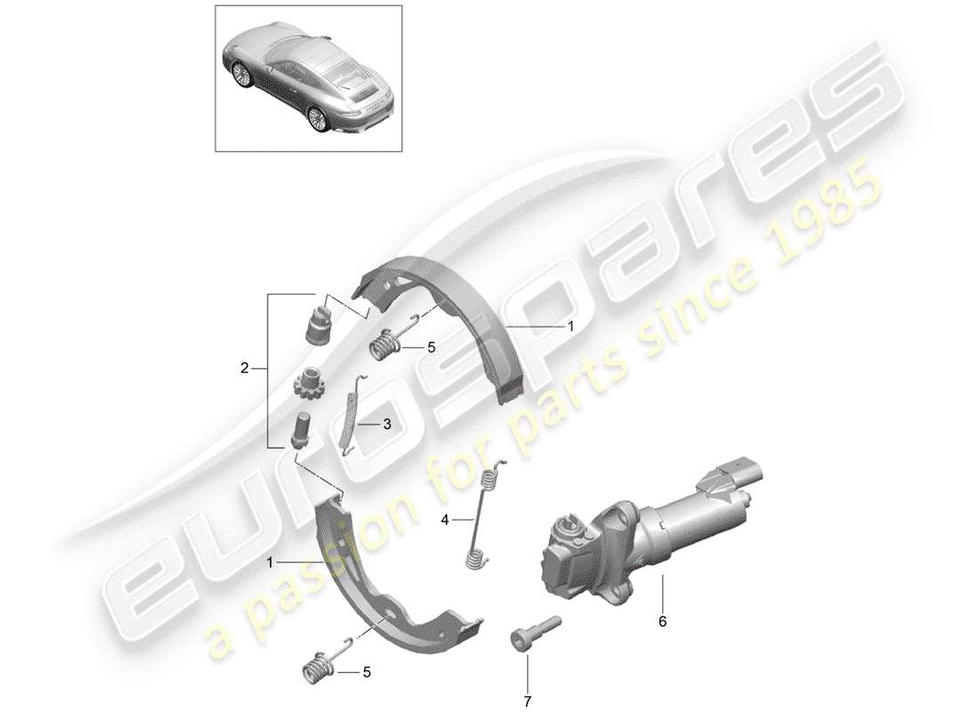 porsche 2019 (991-2) freno di stazionamento diagramma delle parti