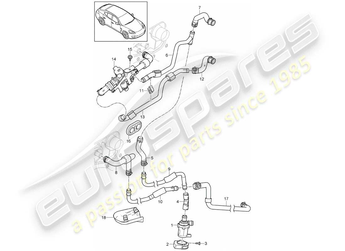 porsche 2013 (panamera 970) linea di aria calda diagramma delle parti