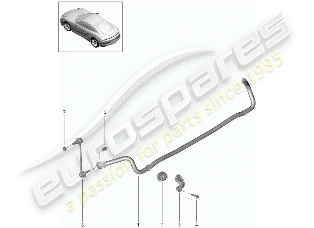 porsche 2015 (981 cayman) diagramma delle parti stabilizzatore