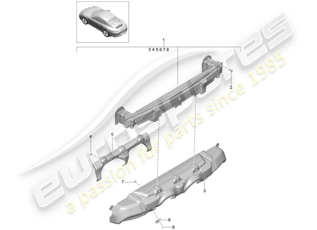 porsche 2017 (991-2) staffa paraurti schema delle parti