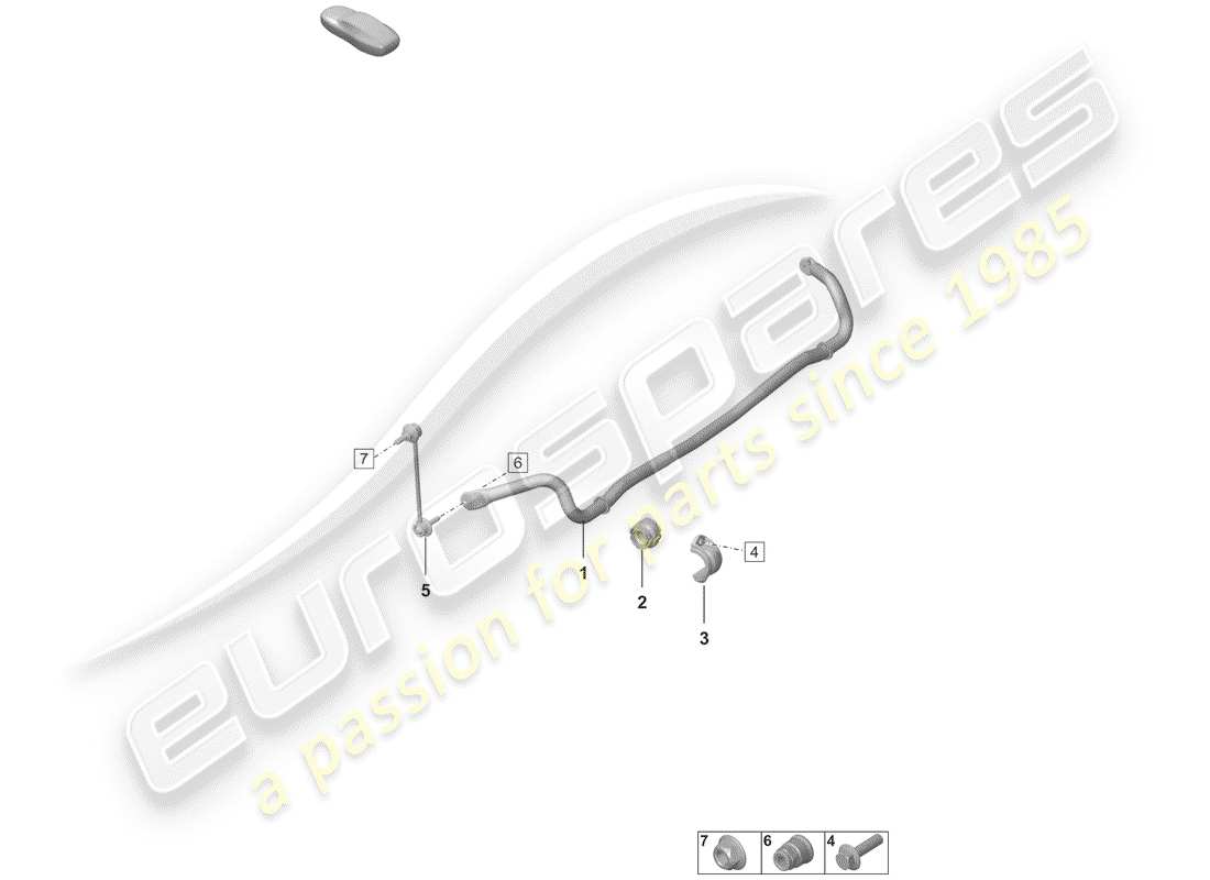 porsche 2019 (992-1) diagramma delle parti stabilizzatore