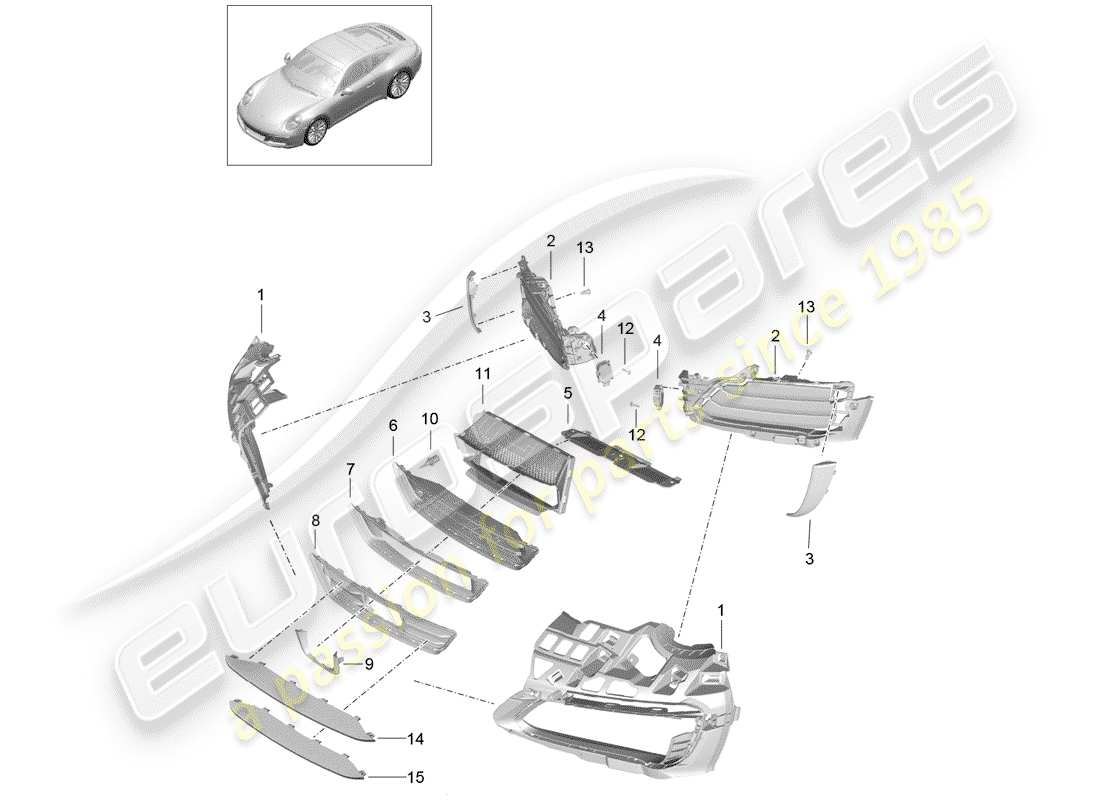 porsche 2020 (991-2) condotto dell'aria diagramma delle parti