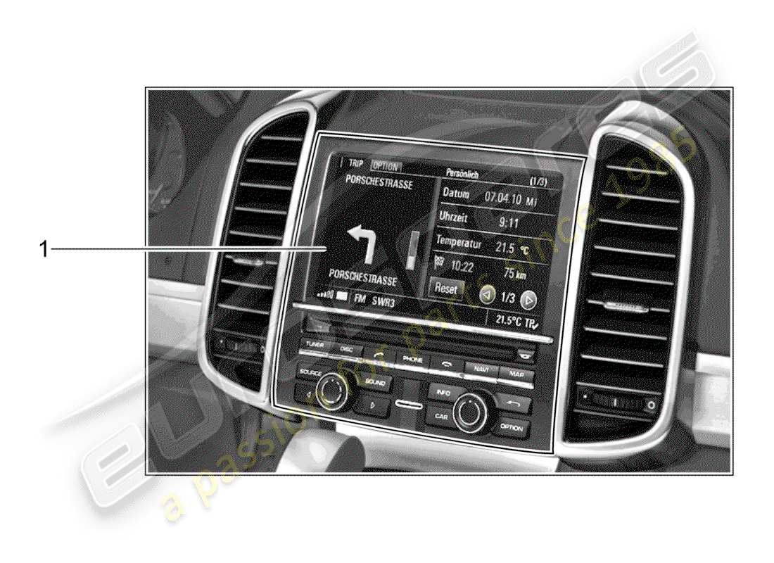 porsche 2006 (tequipment cayenne) sistema di navigazione diagramma delle parti