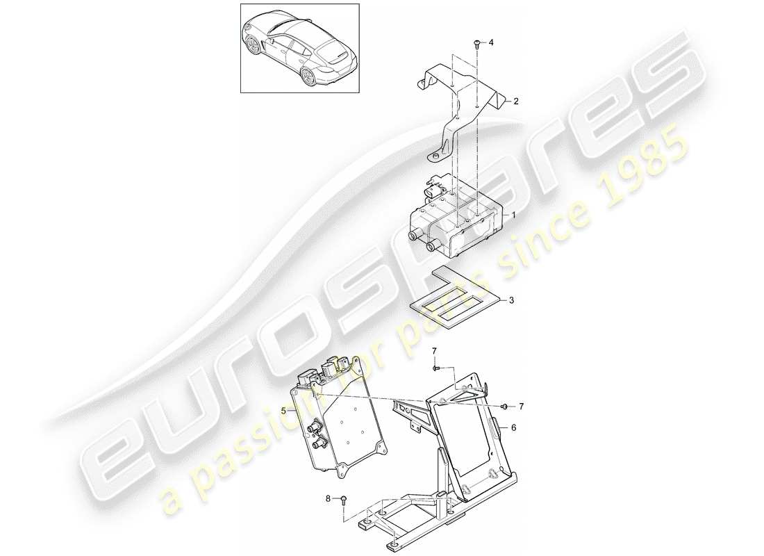 porsche 2013 (panamera 970) diagramma delle parti del riscaldatore