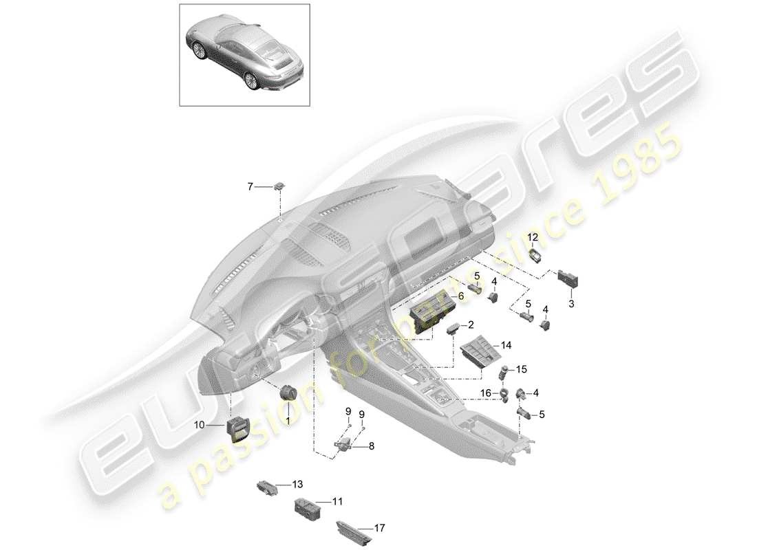 porsche 2019 (991-2) interruttore diagramma delle parti