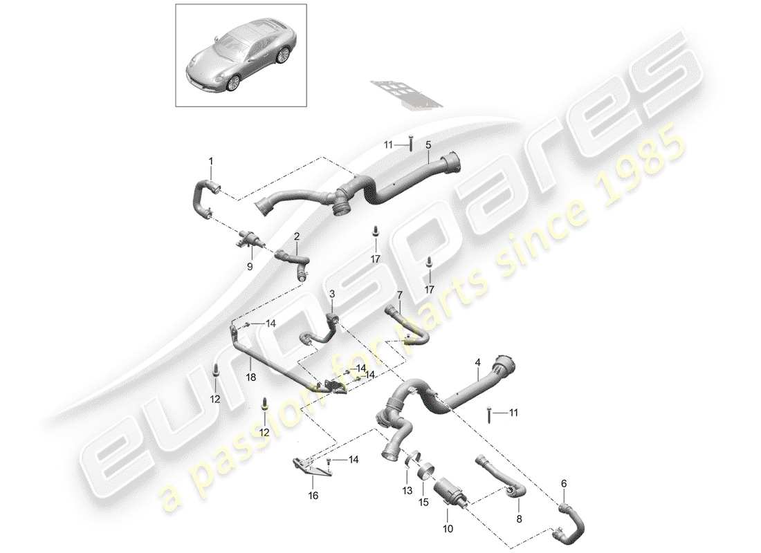porsche 2019 (991-2 turbo) differenziale assale anteriore diagramma delle parti