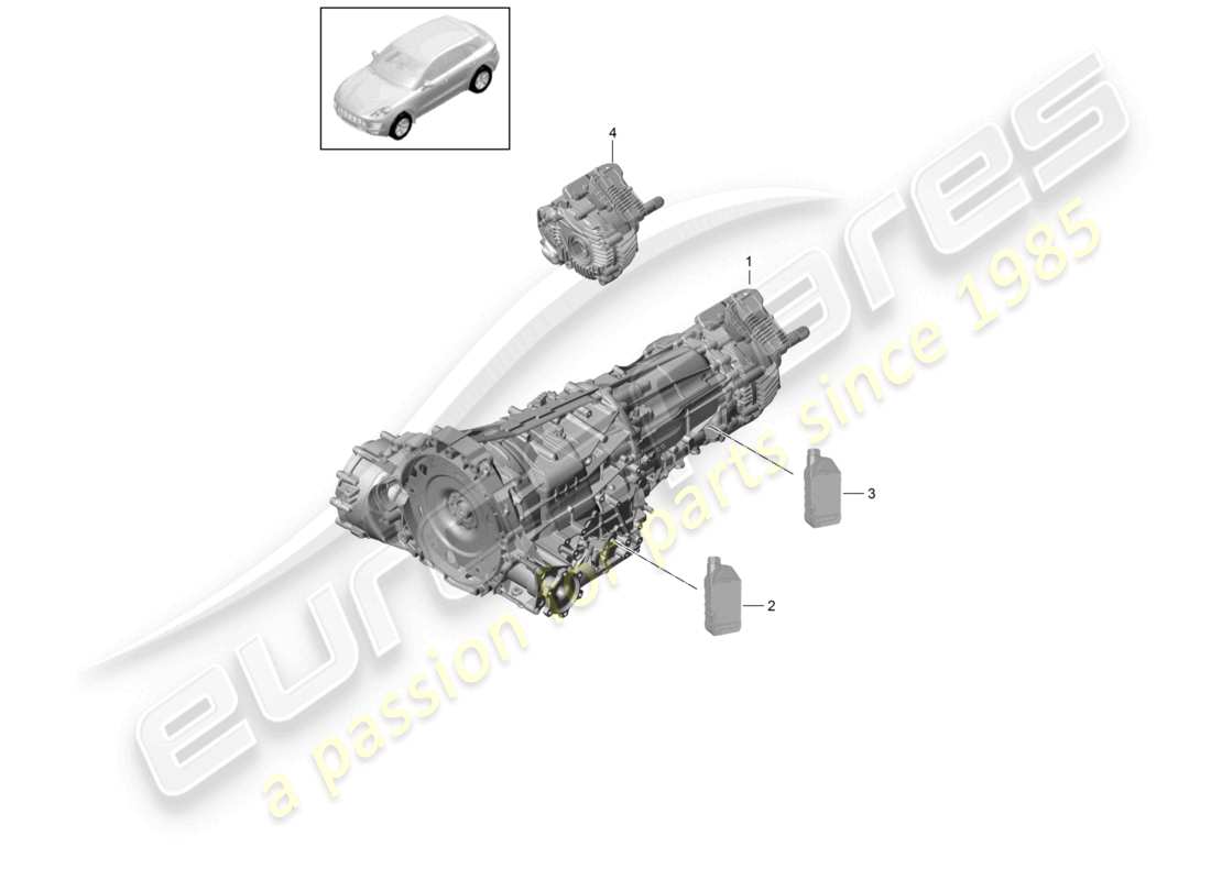 porsche 2017 (macan) 7-speed cambio a doppia frizione - pdk - vedi informazioni tecniche 3965 26/18 schema dei componenti