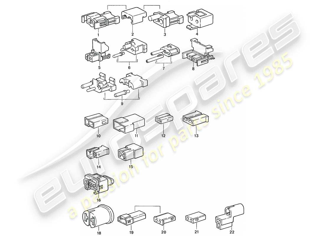 porsche 1990 (944) alloggiamento del connettore diagramma delle parti