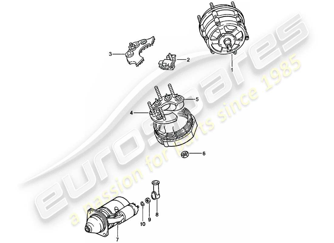 porsche 1978 (911) alternatore - avviamento diagramma delle parti