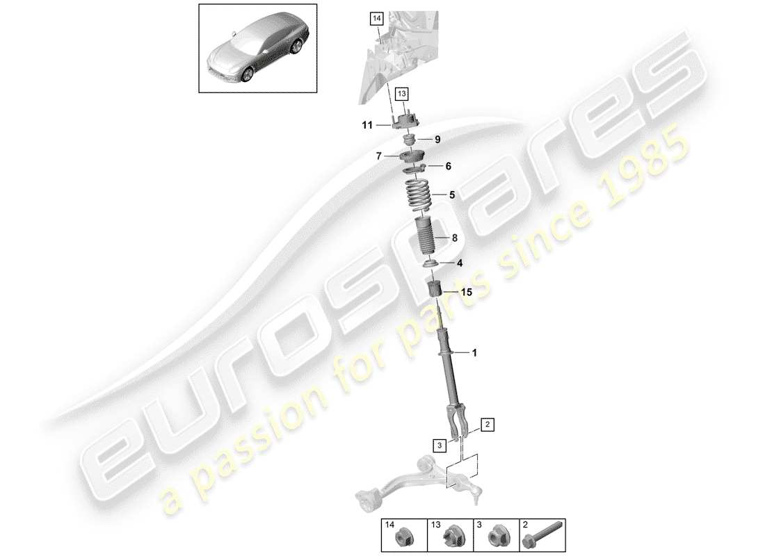 porsche 2020 (panamera 971-1) sospensione diagramma delle parti