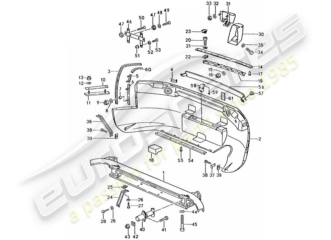 porsche 1994 (928) paraurti diagramma delle parti