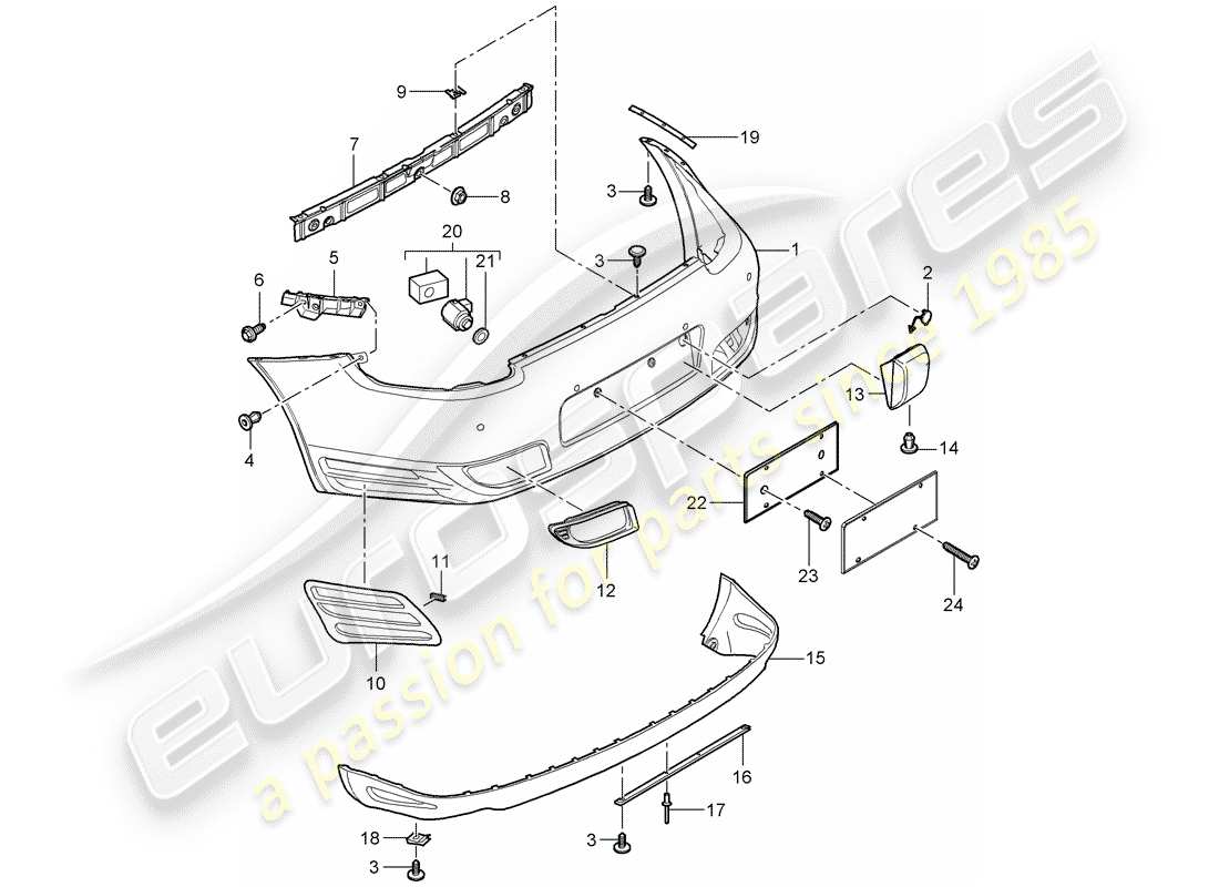 porsche 2009 997-2 turbo / gt2 diagramma delle parti della fodera