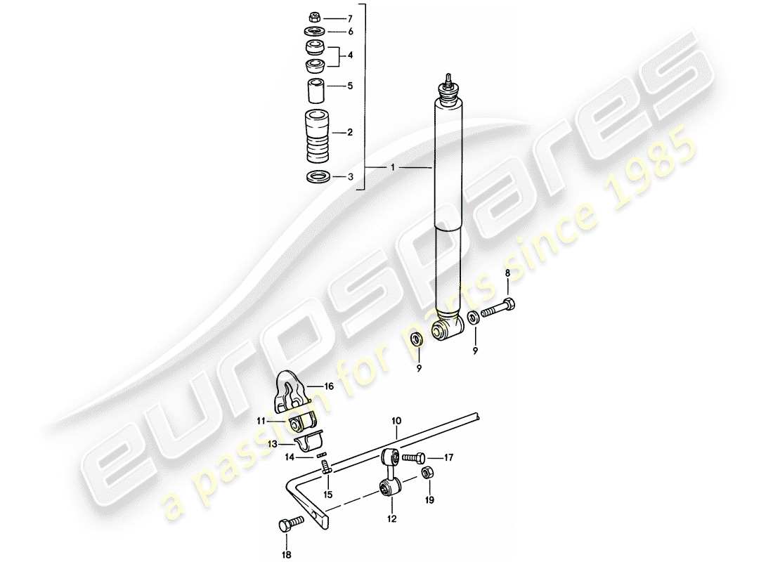 porsche 1984 (911) antivibrante - stabilizzatore diagramma delle parti