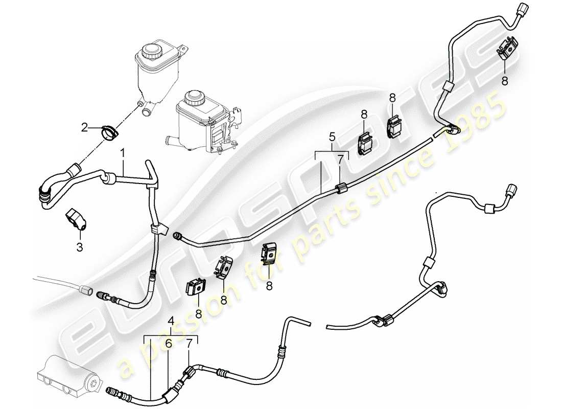 porsche 2008 (cayenne e1 9pa) stabilizzatore diagramma delle parti