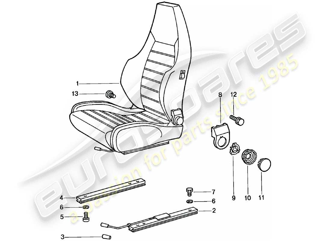 porsche 1983 (911) sedile sportivo - completo - d - mj 1981>> schema delle parti
