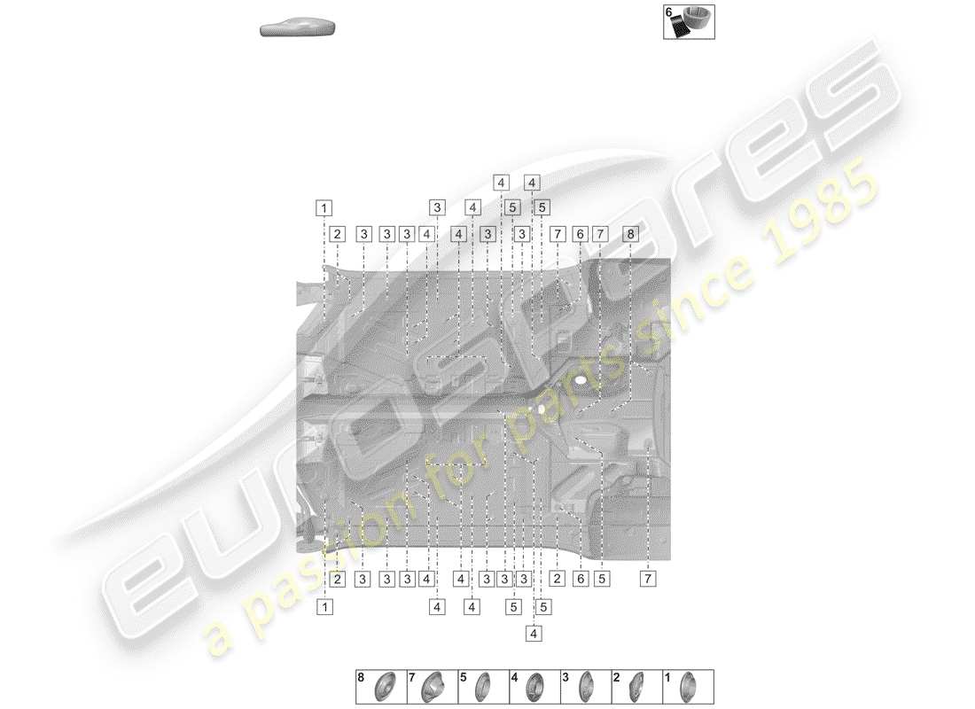 porsche 2020 (992-1) tappi per il corpo diagramma delle parti