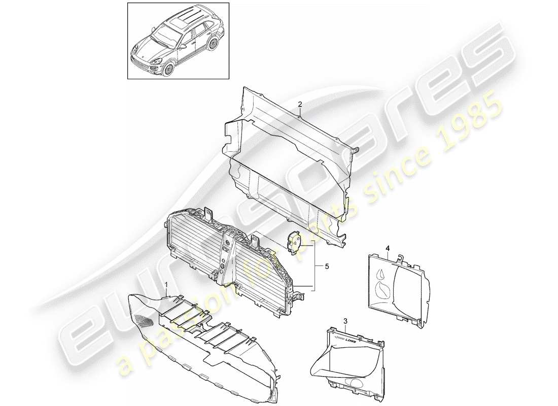 porsche 2018 (cayenne e2 92a) condotto dell'aria diagramma delle parti