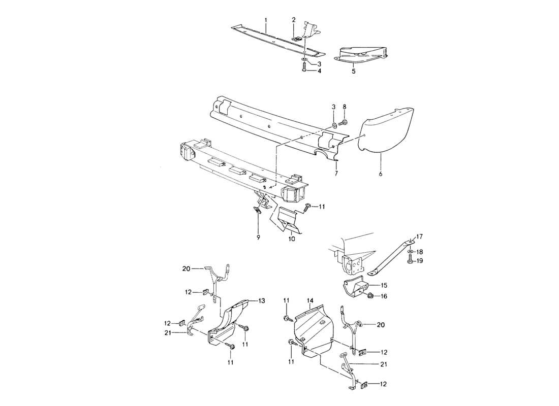 porsche 1994 (964) protezione termica - per - paraurti diagramma delle parti