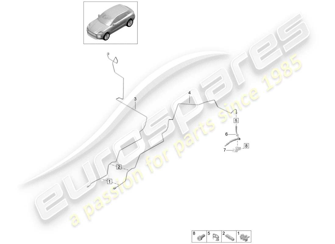 porsche 2019 (macan) linea freno diagramma delle parti