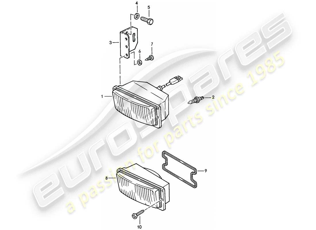 porsche 1986 (944) diagramma delle parti fendinebbia