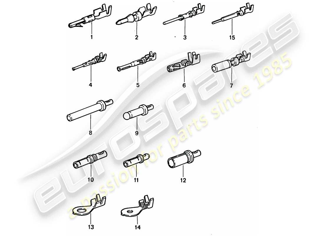 porsche 1994 (968) terminale pin (maschio) - pin di contatto - capaccavo schema delle parti