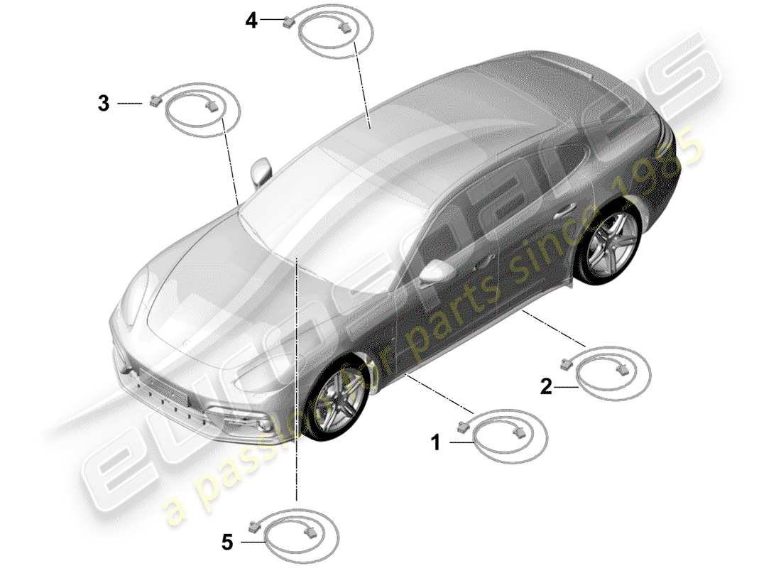 porsche 2019 (panamera 971-1) fibra ottica leggera diagramma delle parti