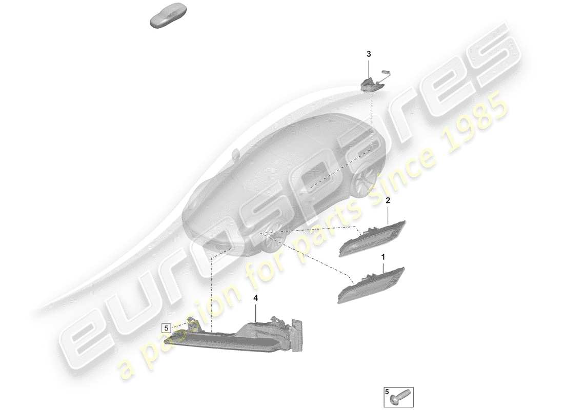 porsche 2019 (992-1) ripetitore degli indicatori di direzione diagramma delle parti