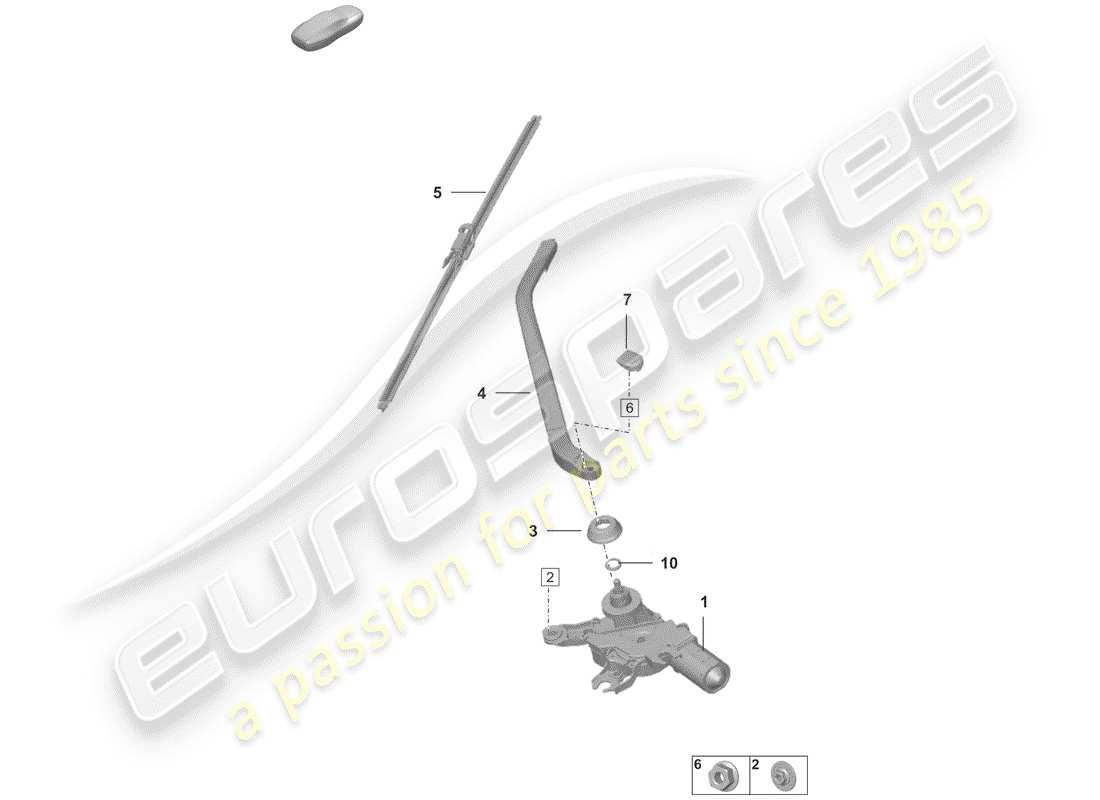 porsche 2019 (992-1) tergicristallo posteriore diagramma delle parti