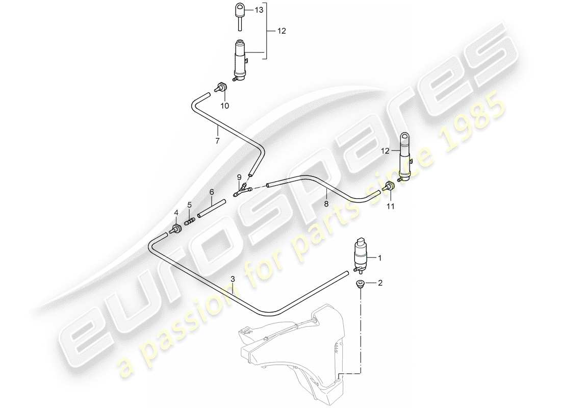 porsche 2007 (987 cayman) impianto rondella diagramma delle parti