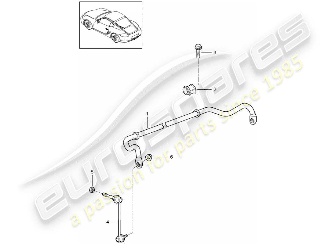 porsche 2011 (987 cayman) diagramma delle parti stabilizzatore