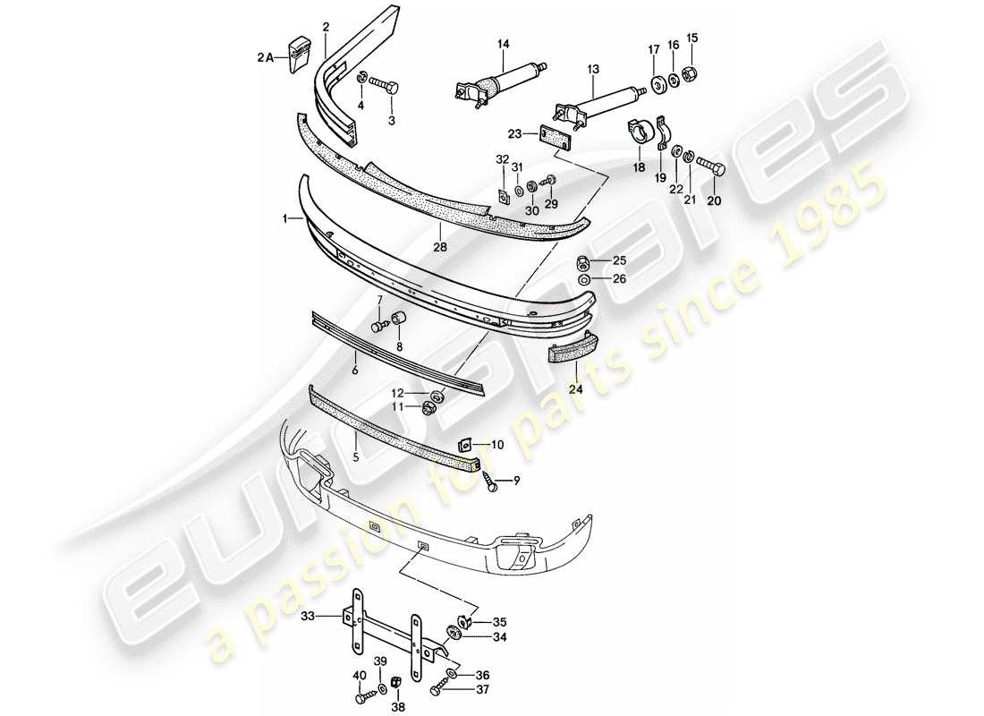 porsche 1984 (911) paraurti diagramma delle parti
