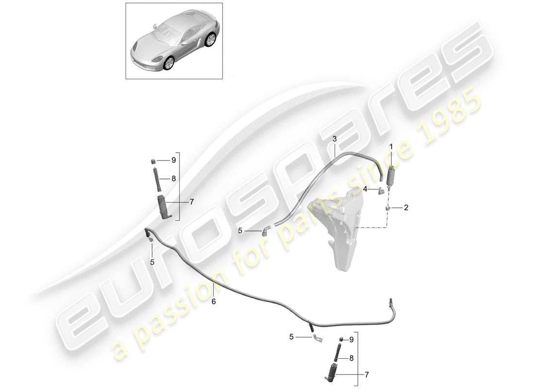 porsche 2018 (718 cayman) impianto rondella diagramma delle parti