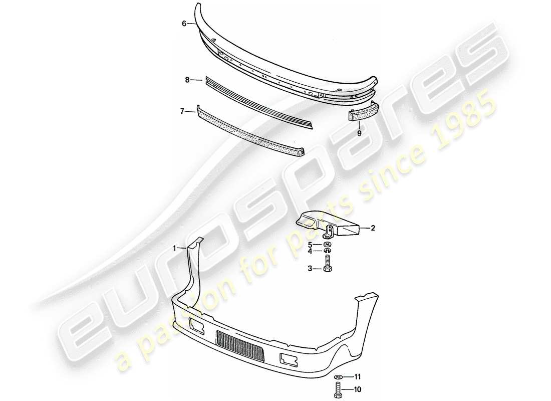 porsche 1987 (911) modello speciale - design piatto - pannellatura esterna - paraurti - d - mj 1988>> diagramma delle parti