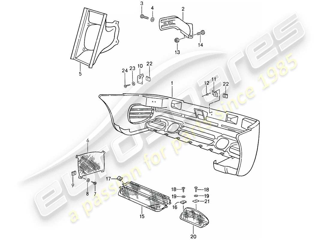 porsche 1987 (959) paraurti diagramma delle parti