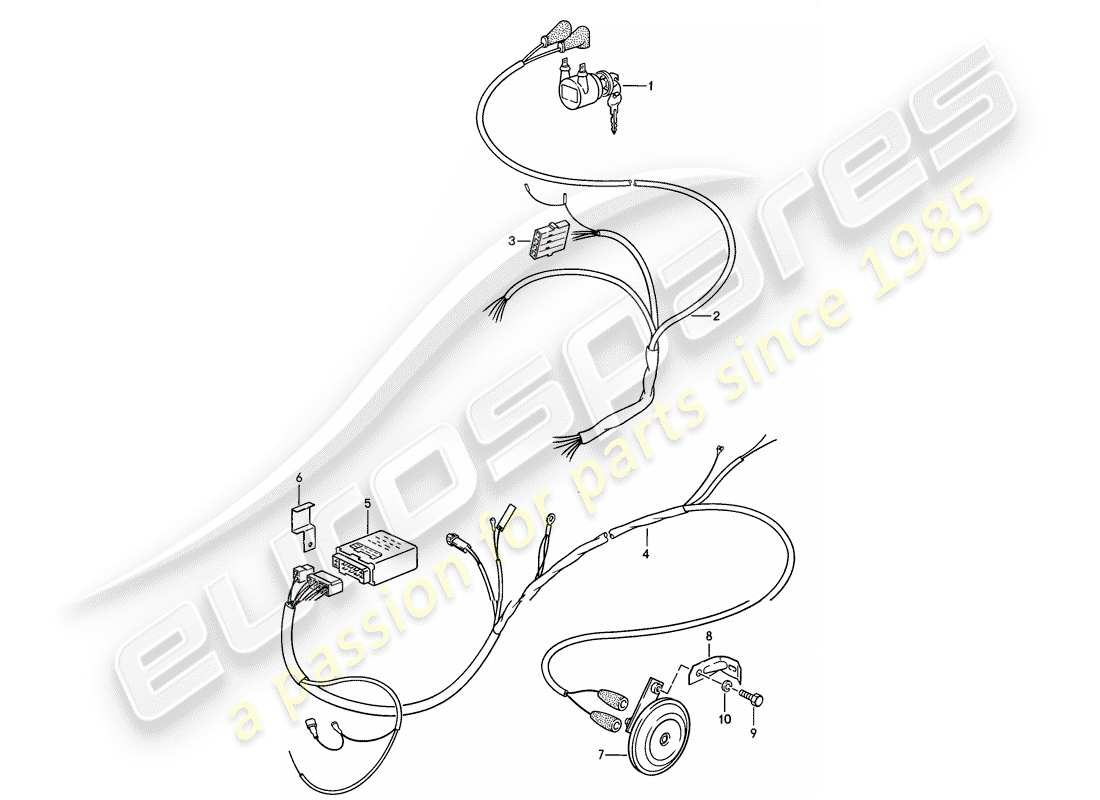 porsche 1986 (911) sistema d'allarme diagramma delle parti