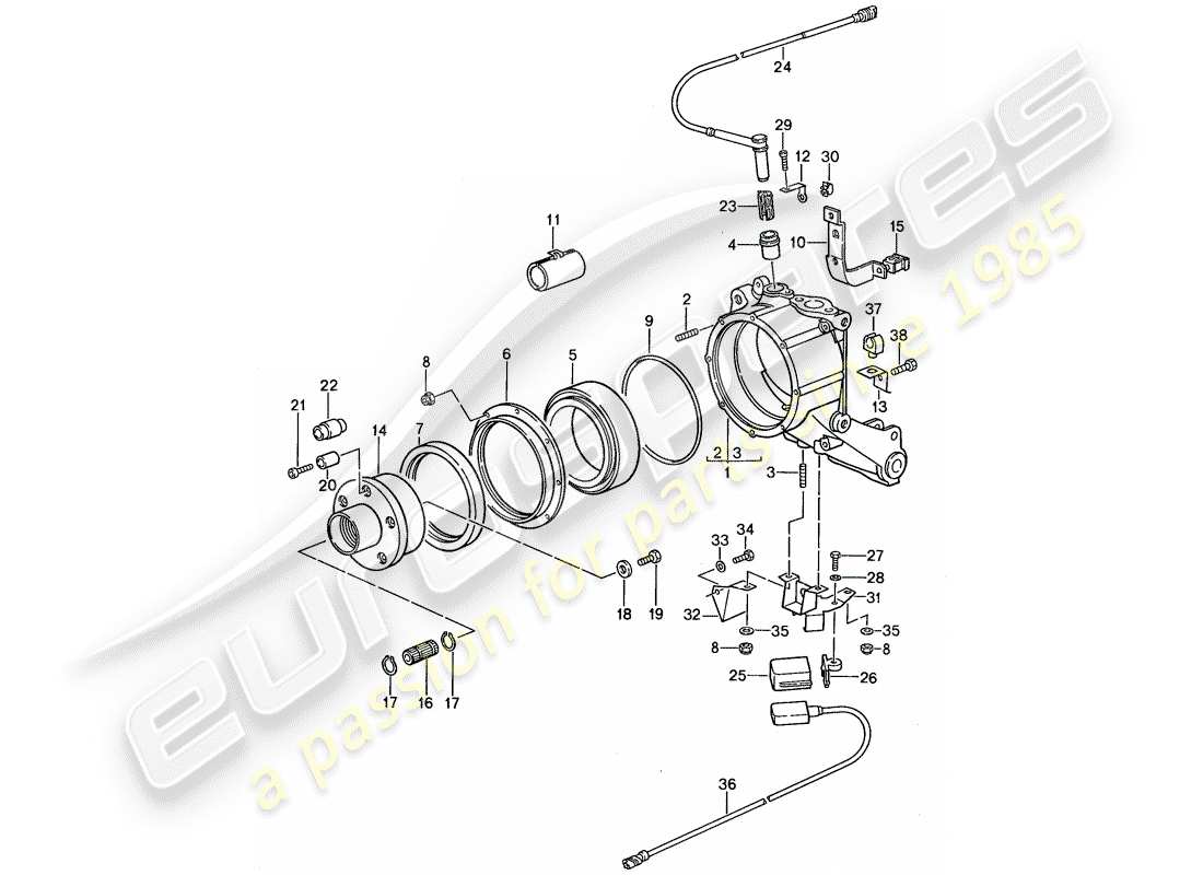 porsche 1987 (959) portaruota diagramma delle parti