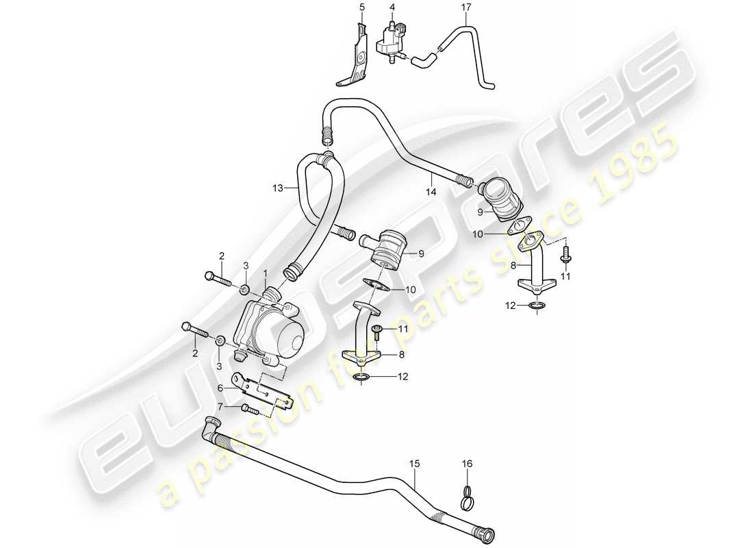 porsche 2009 997-2 turbo / gt2 iniezione aria schema delle parti