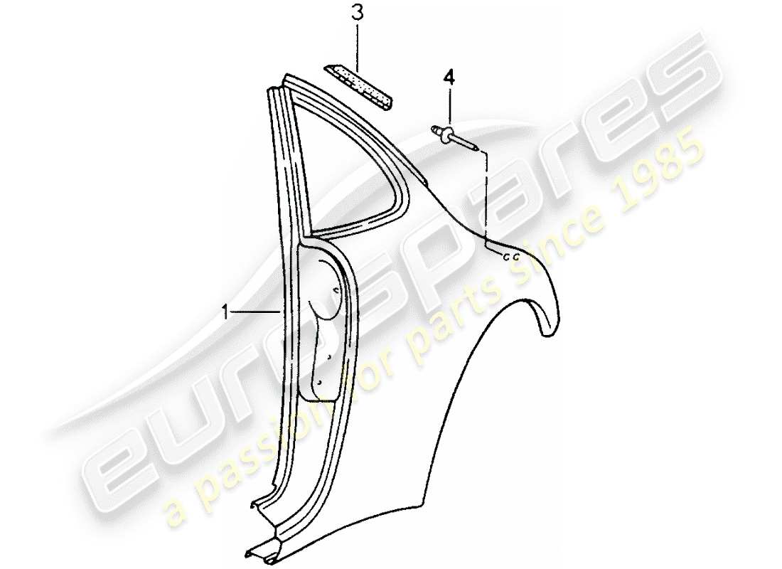 porsche 1994 (993) pannello laterale diagramma delle parti