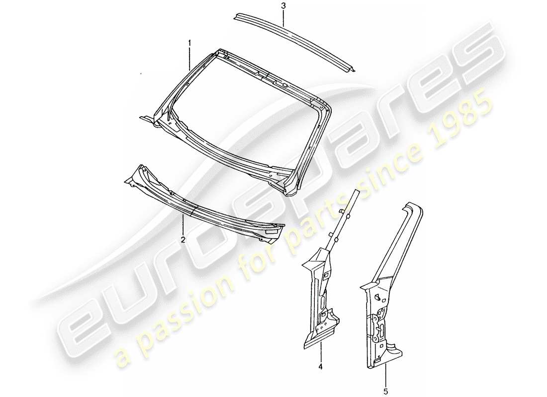 porsche 2000 (986 boxster) cappuccio diagramma delle parti