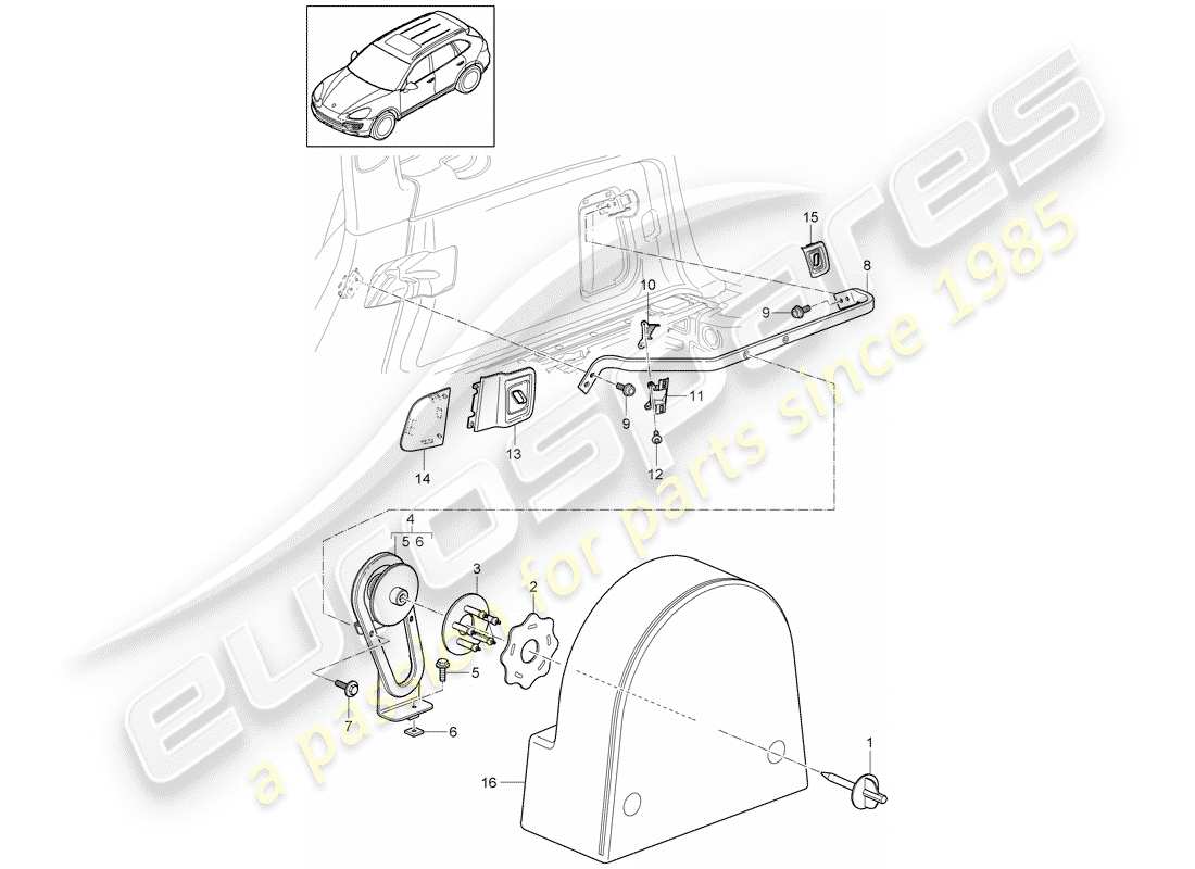 porsche 2012 (cayenne e2 92a) accessori diagramma delle parti