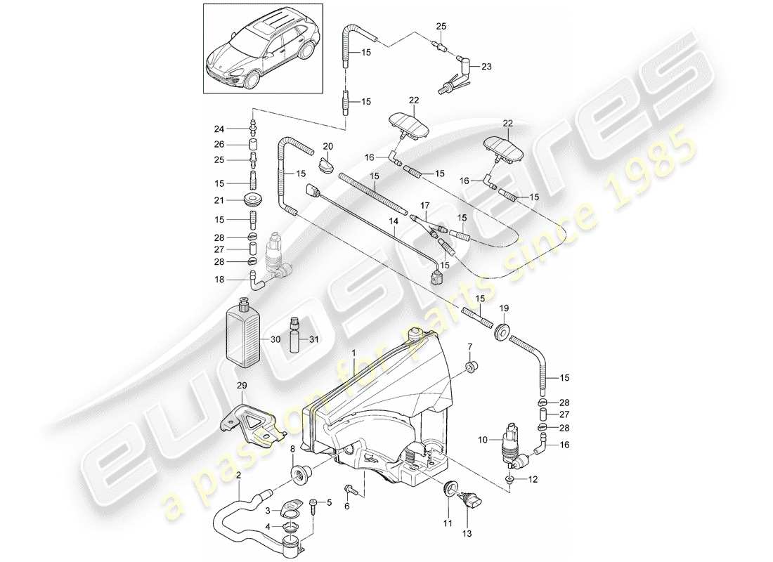 porsche 2017 (cayenne e2 92a) gruppo rondella diagramma delle parti