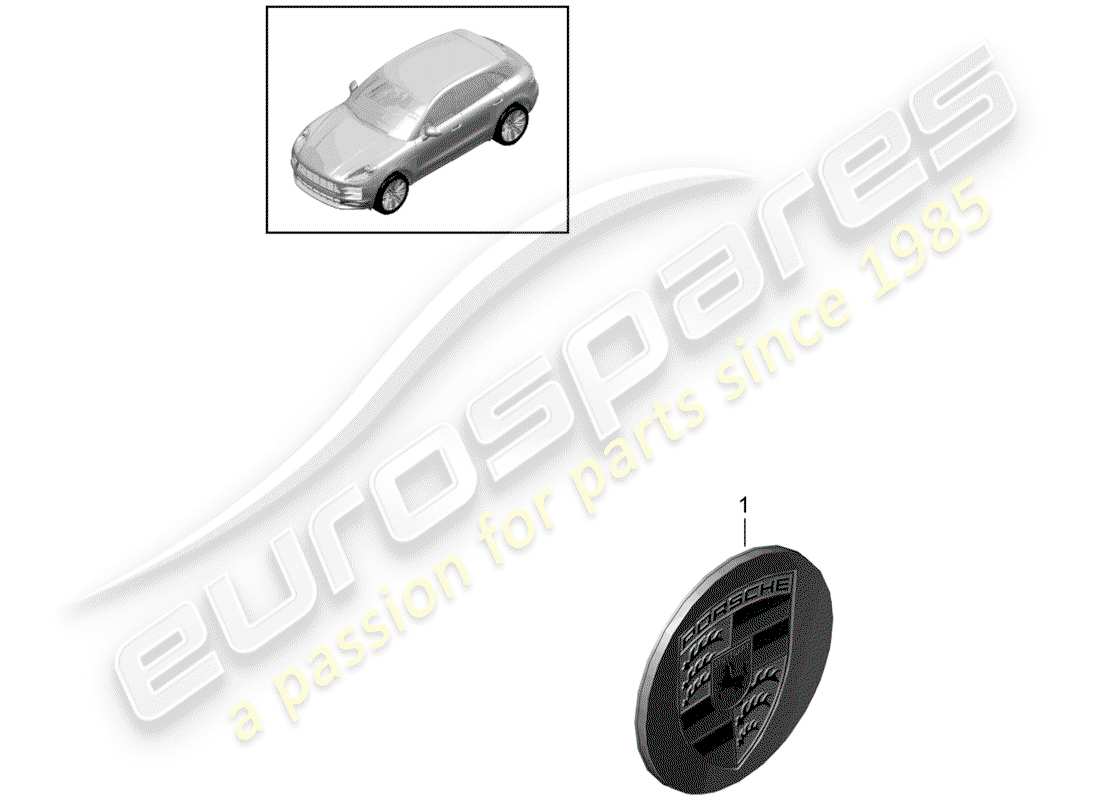 porsche 2019 (macan) tappo ruota diagramma delle parti