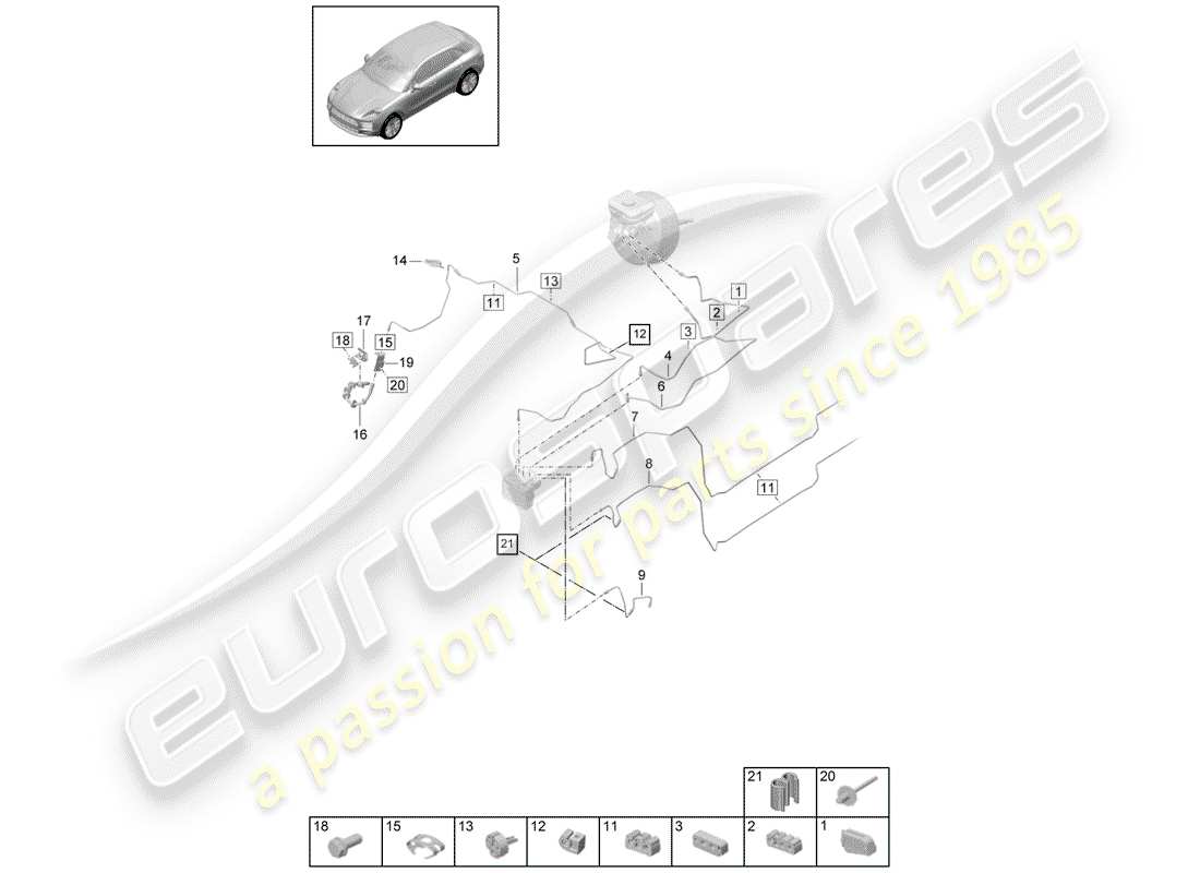 porsche 2019 (macan) linea freno diagramma delle parti