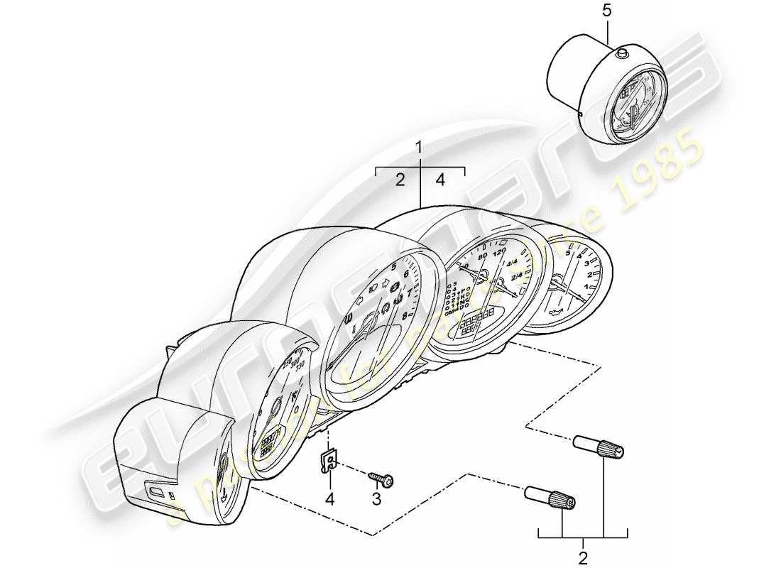 porsche 2009 997-2 turbo / gt2 strumenti diagramma delle parti