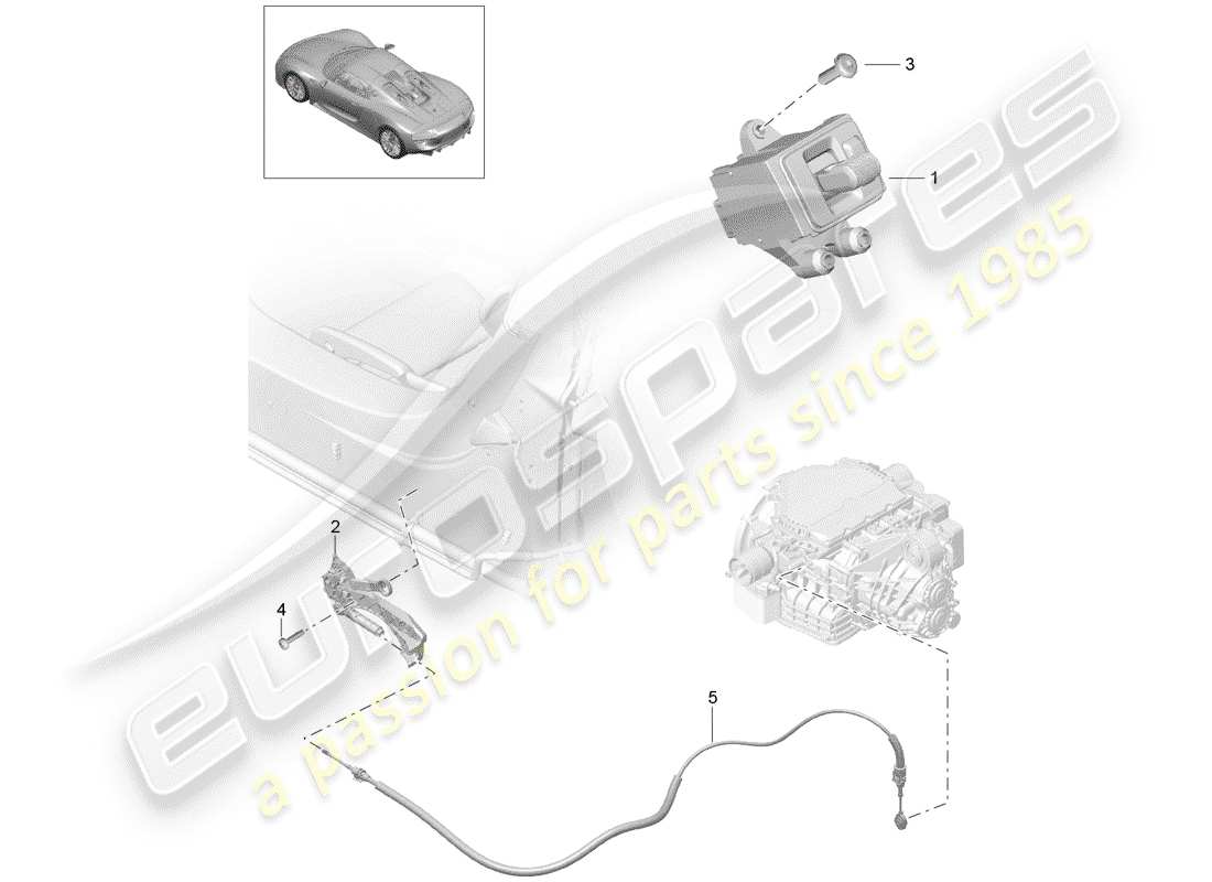 porsche 2015 (918 spyder) leva selettrice diagramma delle parti