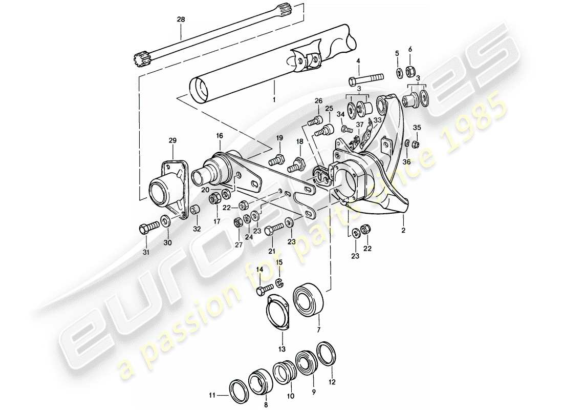 porsche 1985 (911) asse posteriore diagramma delle parti