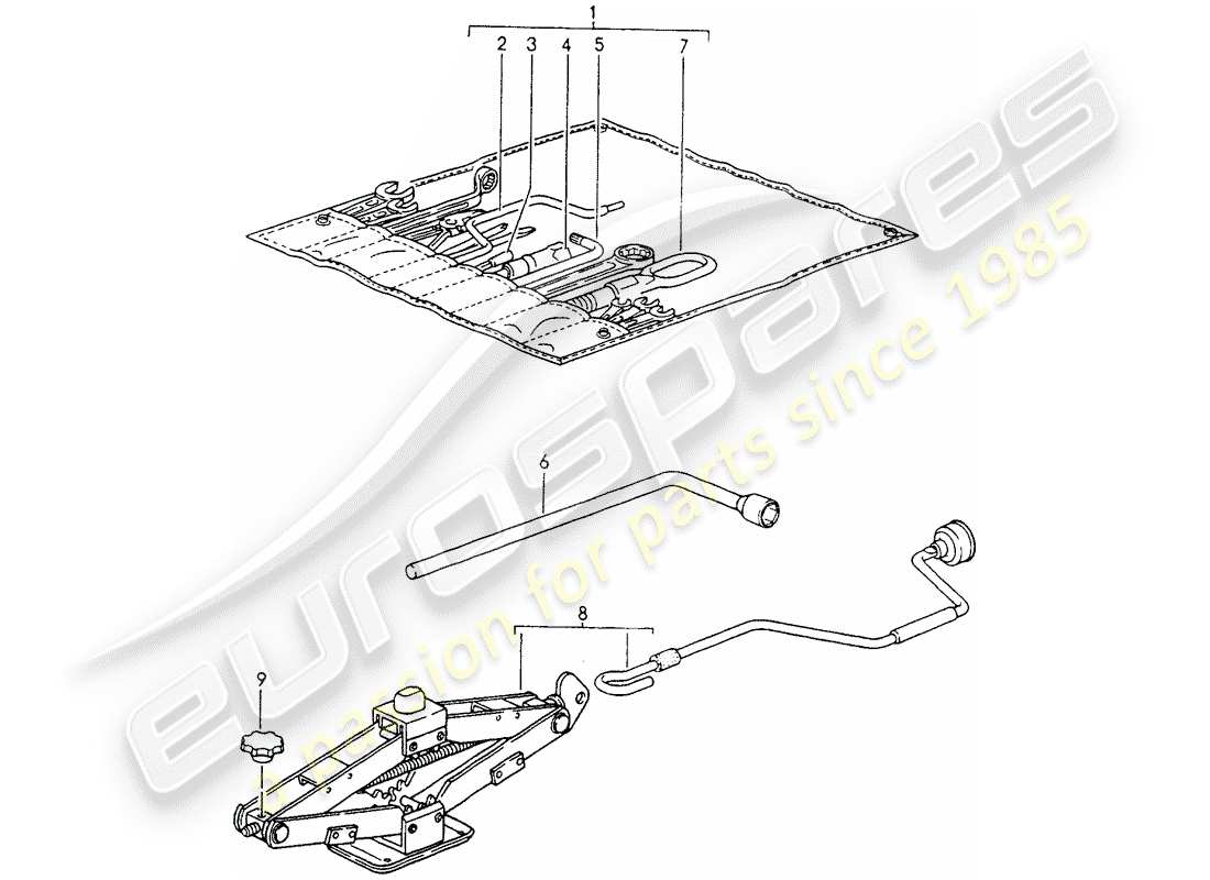 porsche 1994 (964) strumento - martinetto diagramma delle parti